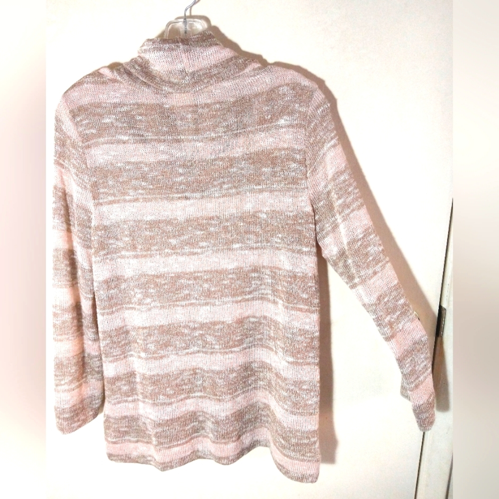 Ruby Rd Misses Sz S Pink & Tan Light Sweater Top … - image 2